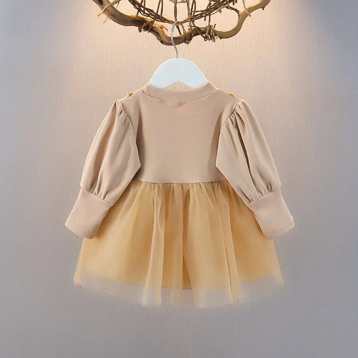 Girls' Long-Sleeve Princess Dress | Big Bow A-Line Dress | 10M–5Y | Braviixx