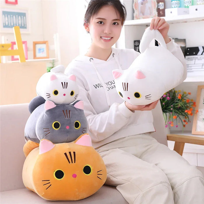 Cute Cat Plush Pillow & Sofa Cushion | Kawaii Stuffed Animal Toy | 20cm | Braviixx