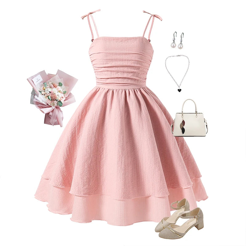 Girls’ Sleeveless Pleated A-Line Dress | Braviixx
