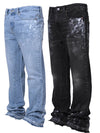 2025 Jeans Men Vintage Straight Pants Mid Waist Stretch Distressed Washed Pockets Button Basics Trousers 2025 Streetwear Denims
