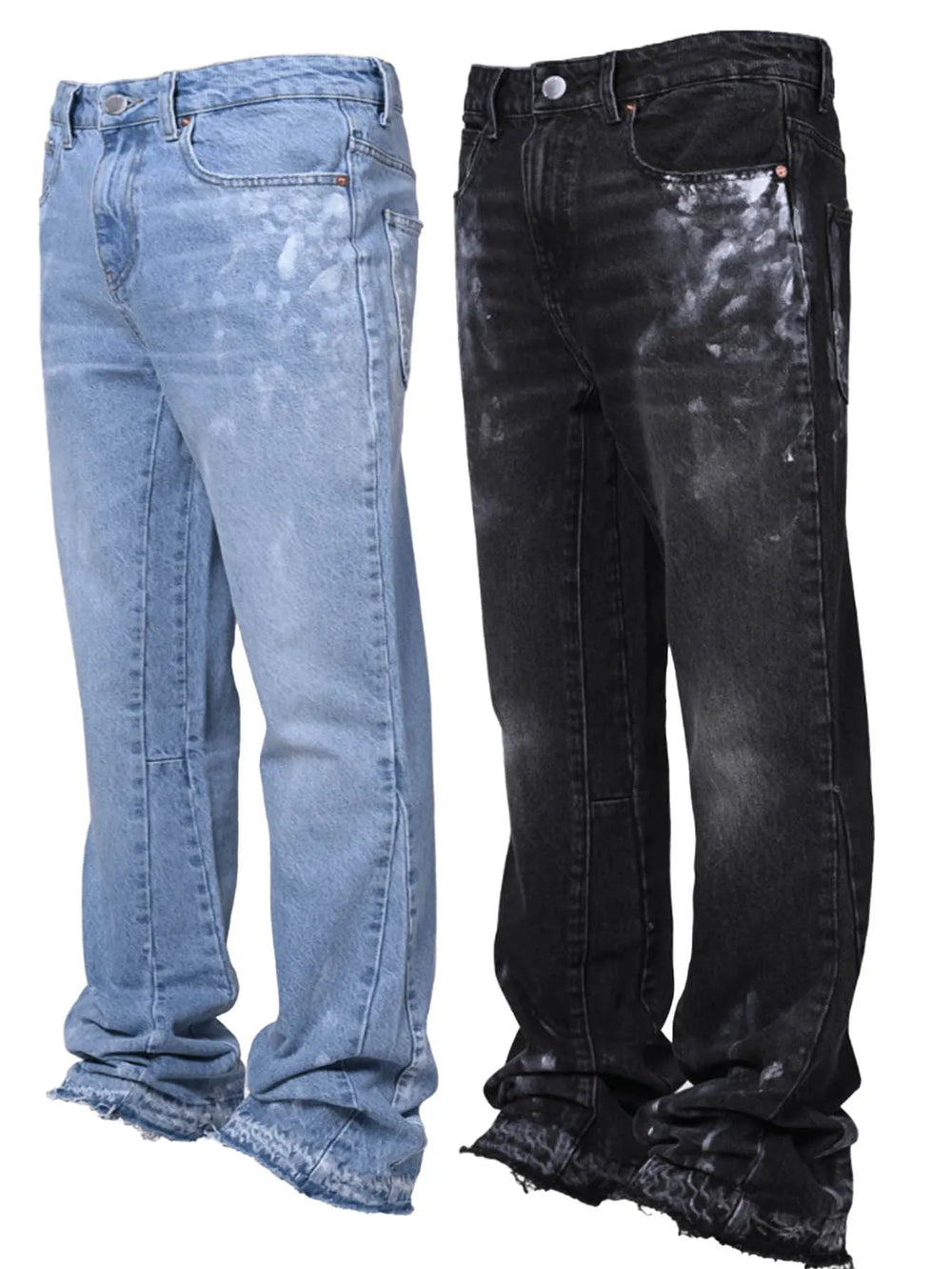 2025 Jeans Men Vintage Straight Pants Mid Waist Stretch Distressed Washed Pockets Button Basics Trousers 2025 Streetwear Denims