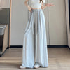 Cotton Linen Wide-Leg Pants 2026 Women Summer Casual Solid Holiday Pants Feet Cool Breathable Ice Silk Drape Mop Straight Pants