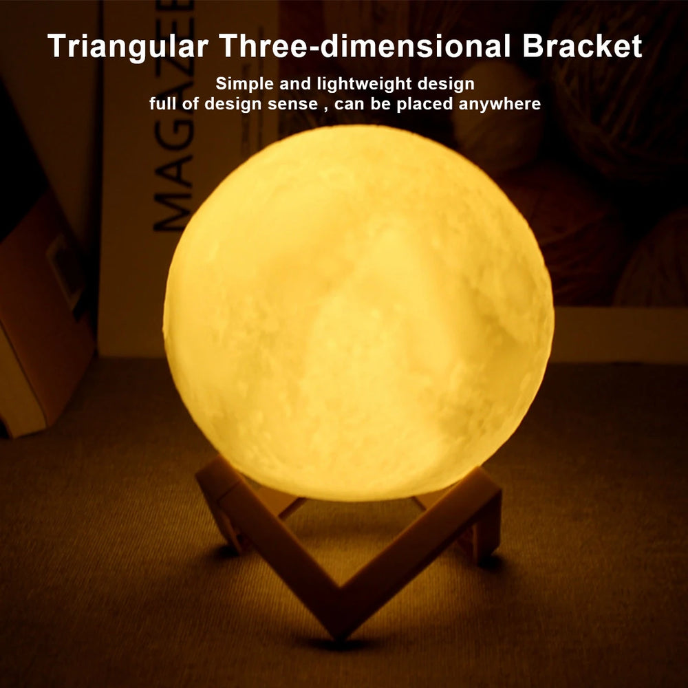 Moon LED Night Light | Battery Powered with Stand | Braviixx