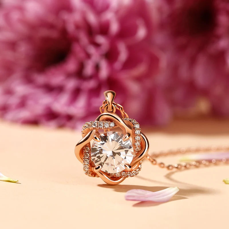 Women's Moissanite Jewellery | Twisted Halo Necklace, Earrings & Bangle Options | Braviixx
