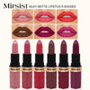 Matte Lipstick Nude Peach Brown Cherry Shades Velvety Smooth Long-Lasting Rich Pigment Waterproof Non-Stick Cup Lip Stick Makeup