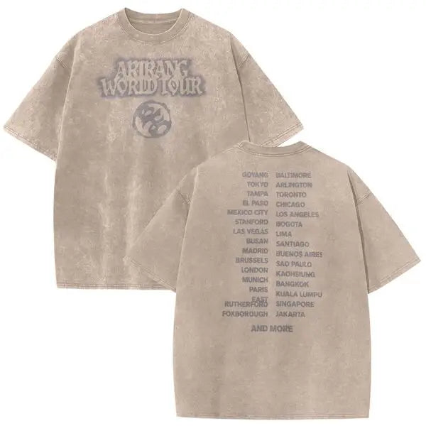 Pop Band 2026 Tour Concert T-shirts Women Men Short Sleeve 100% Cotton Washed Tshirts for Fan Gifts