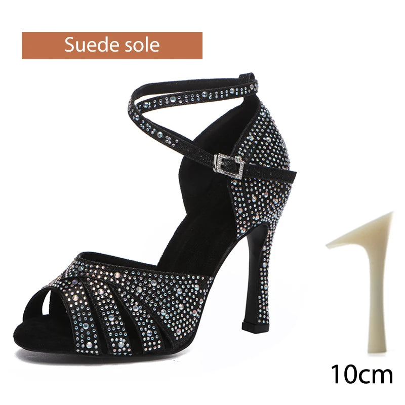 Women's Rhinestone Latin Dance Heels | Braviixx