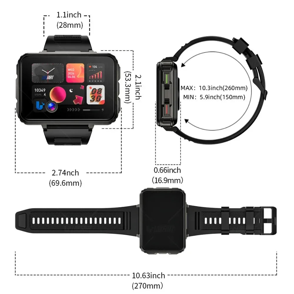 4G Android Smart Watch Phone | 2.4 Inch HD Big Screen with Dual Camera | Braviixx