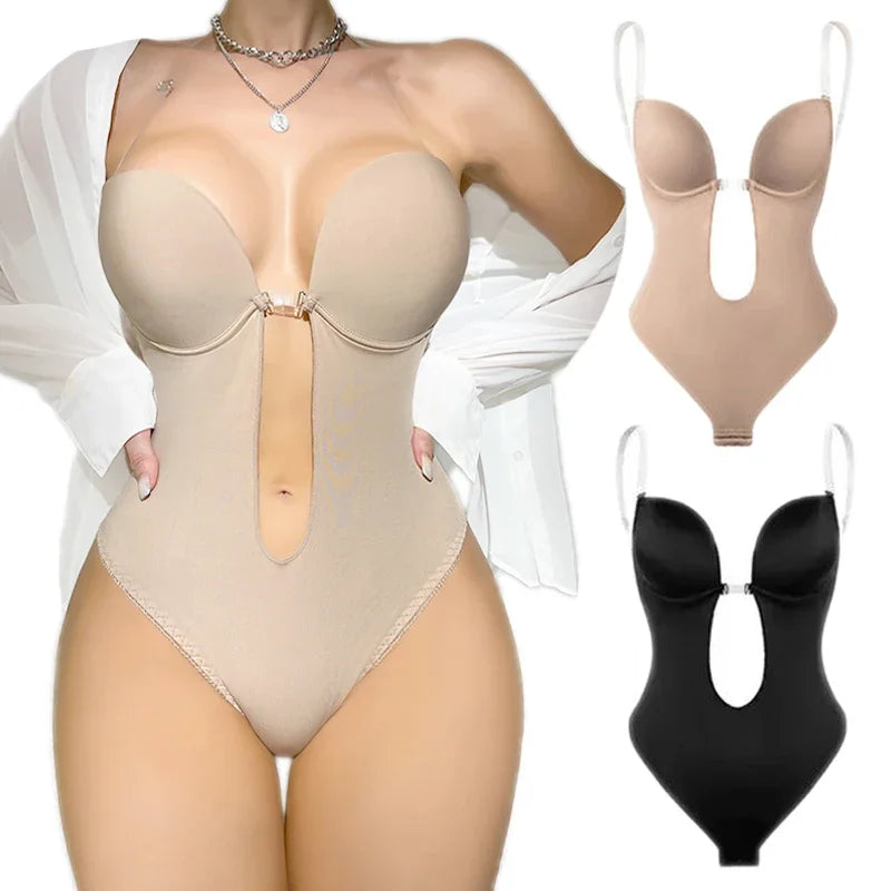 Women's Deep-V Backless Shapewear Bodysuit | Braviixx