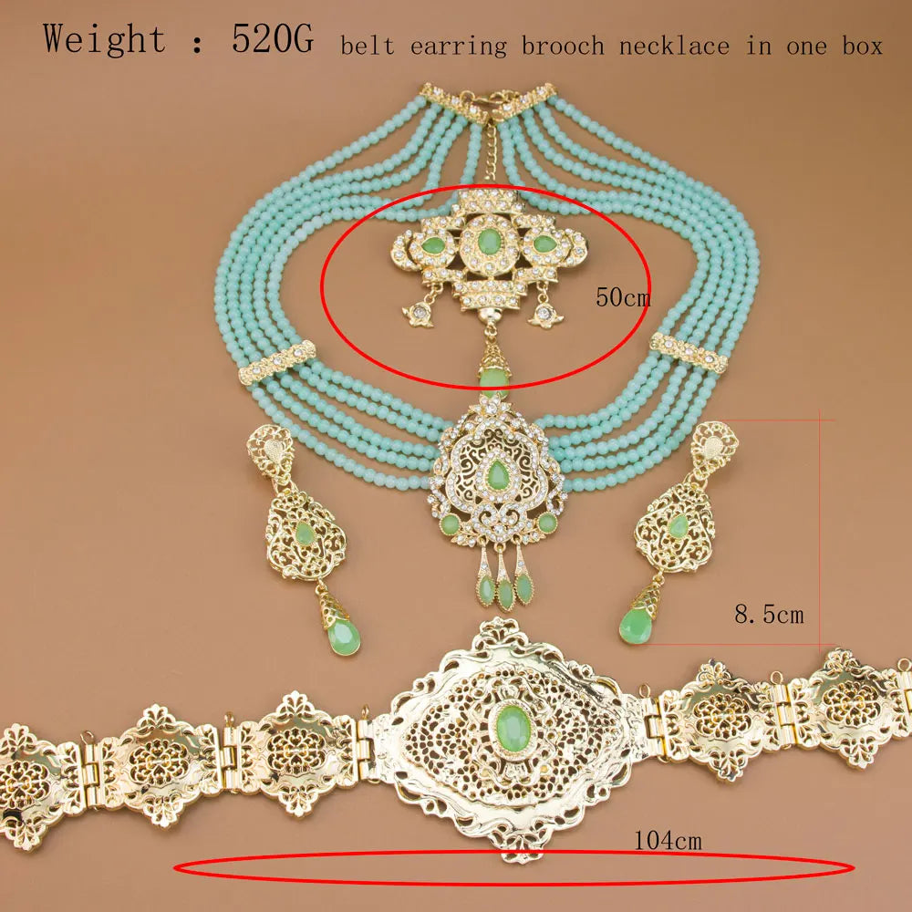 Beaded Caftan Jewellery Set | Belt & Necklace | Braviixx