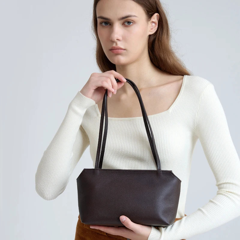 Mini Textured Shoulder Bag | Minimalist Zip Handbag | Braviixx
