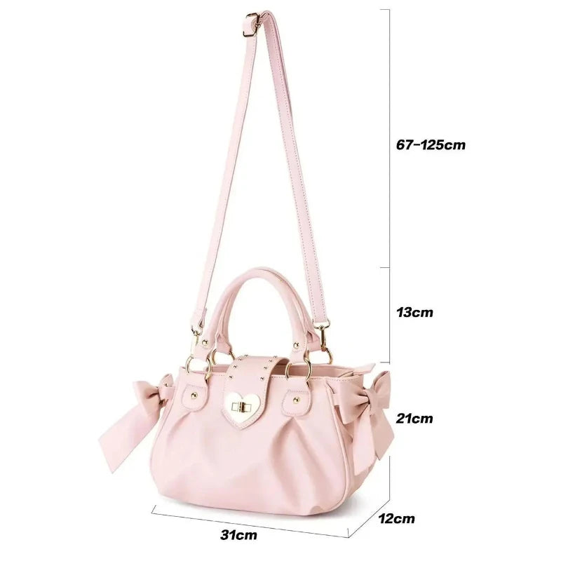 Bow-Detail Handbag | Heart Hardware & Mini Bow Design Options | Braviixx