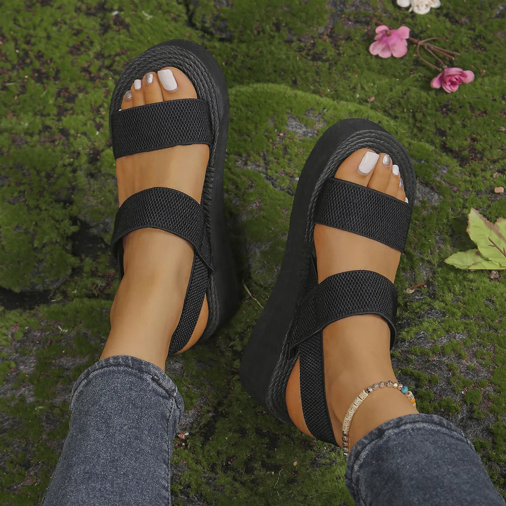 Big Size Light Weight Leisure Wedges Sandals For Women Daily Walking Platform Shoes Soft EVA Sole Girls Student Street Sandalias
