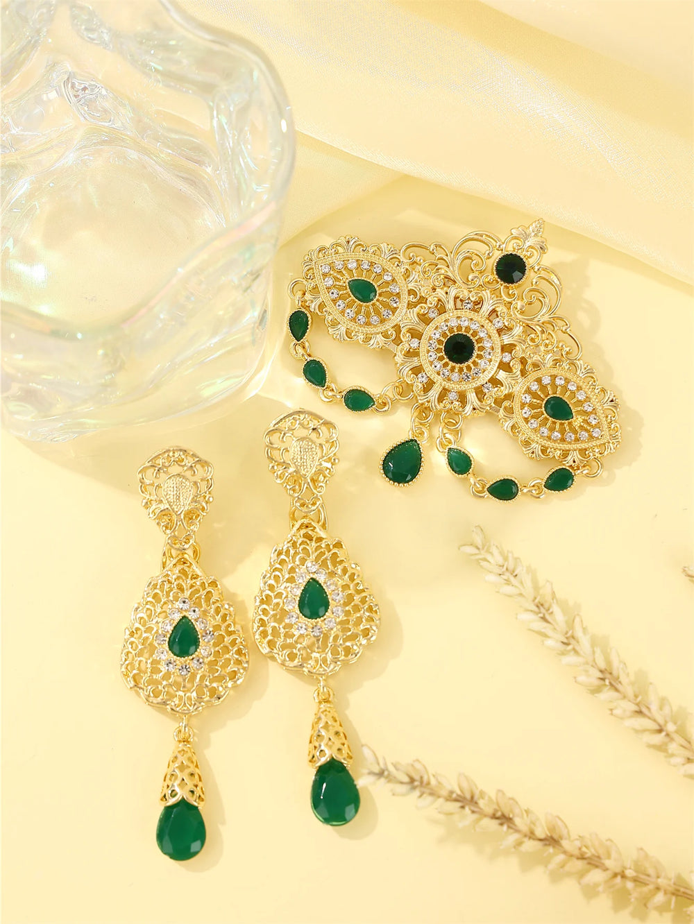 Moroccan-Inspired Brooch & Earrings Set | Braviixx