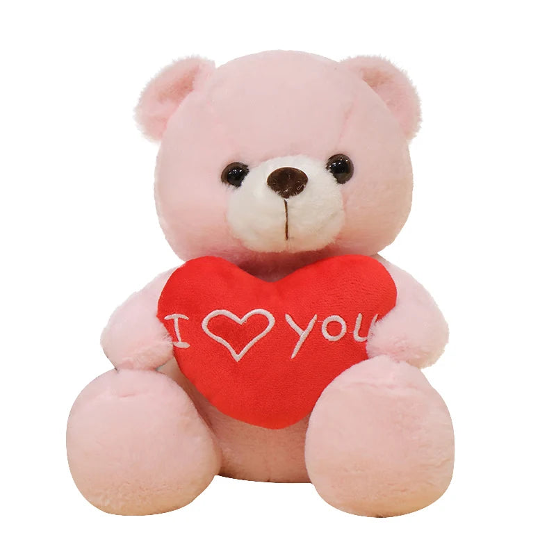 28cm Teddy Bear Holding Heart | I Love You Plush Gift | Braviixx
