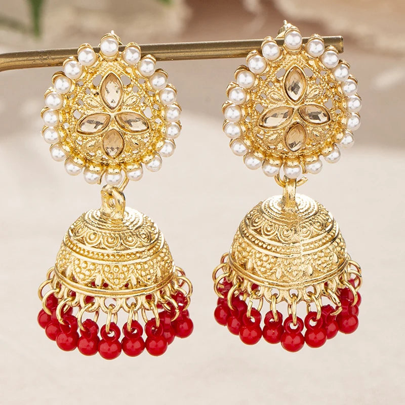 Jhumka Earrings | Teardrop & Bead Fringe | Braviixx