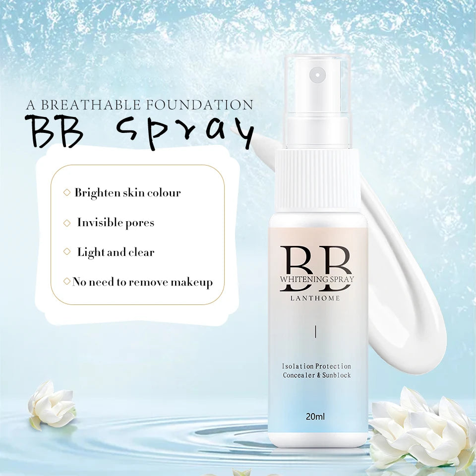 BB Whitening Spray & Brightening BB Cream | Moisturising Face Foundation | Skin Tone Perfecting Cosmetic