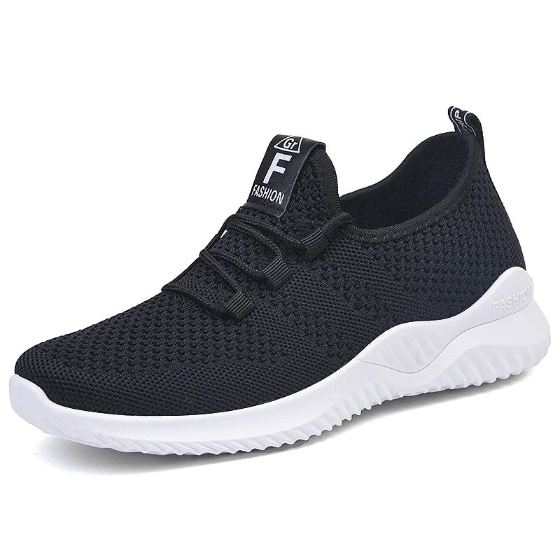 Comfortable Women's Casual Sneakers Summer Breathable Flat Shoes Fashion Women Sneakers Versatile Lace-Up Running Shoes 2026 New
