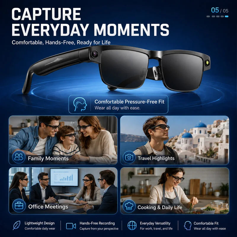 8MP AI Camera Smart Glasses with Translation | Braviixx