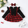 Baby Girls' Checkered Bow Dress with Headband | 0–18 Months | Braviixx