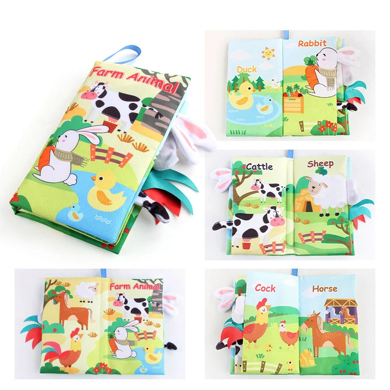 Baby Animal Tail Cloth Book | Soft Touch-and-Feel Book | Braviixx