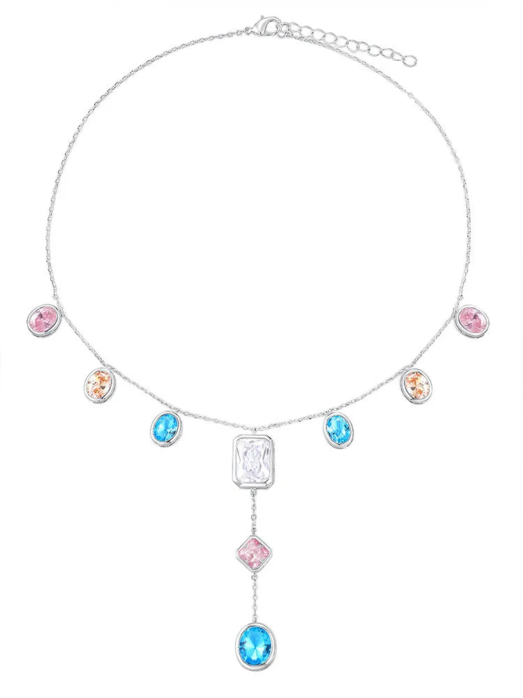 Women's Multicolour Jewellery | Y-Drop Necklace & Pearl-Look Earrings Options | Braviixx