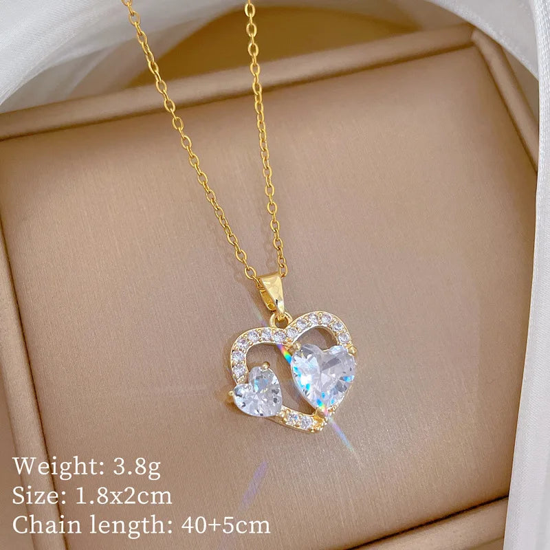 Heart Zircon-Style Pendant Necklace | Braviixx