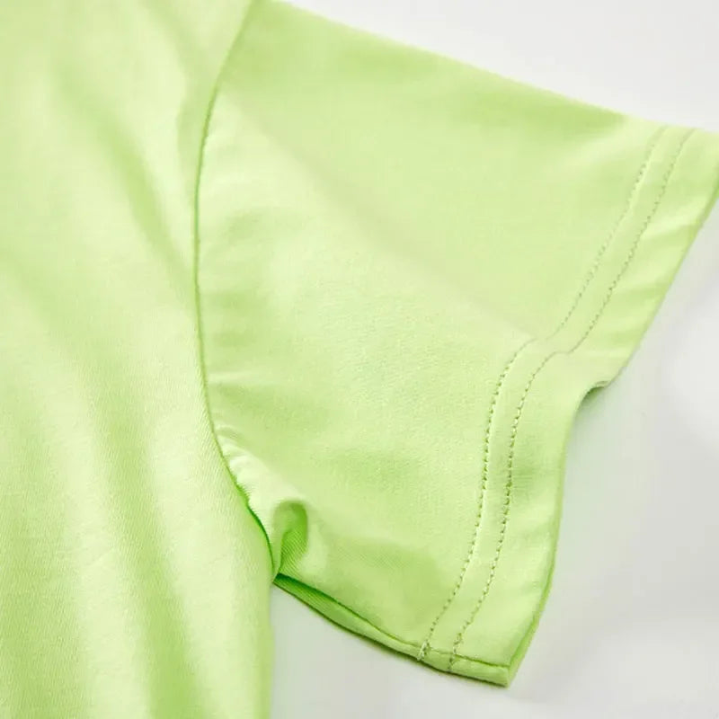 Boys T-shirts 2026 Summer Tops for Kids Short-sleeve Girls Tees Candy Color Children Shirts Cotton Teenager School Outfits