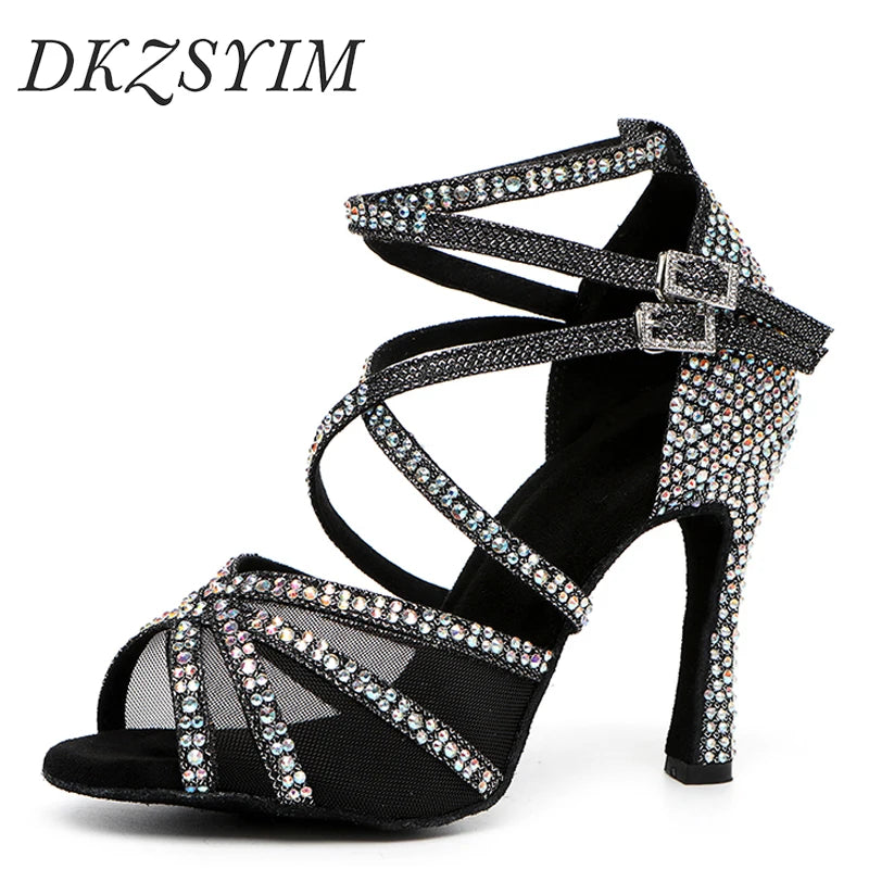 Women's Rhinestone Double-Buckle Dance Heels | Braviixx