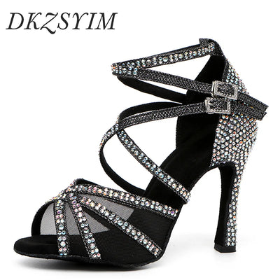 Women's Rhinestone Double-Buckle Dance Heels | Braviixx