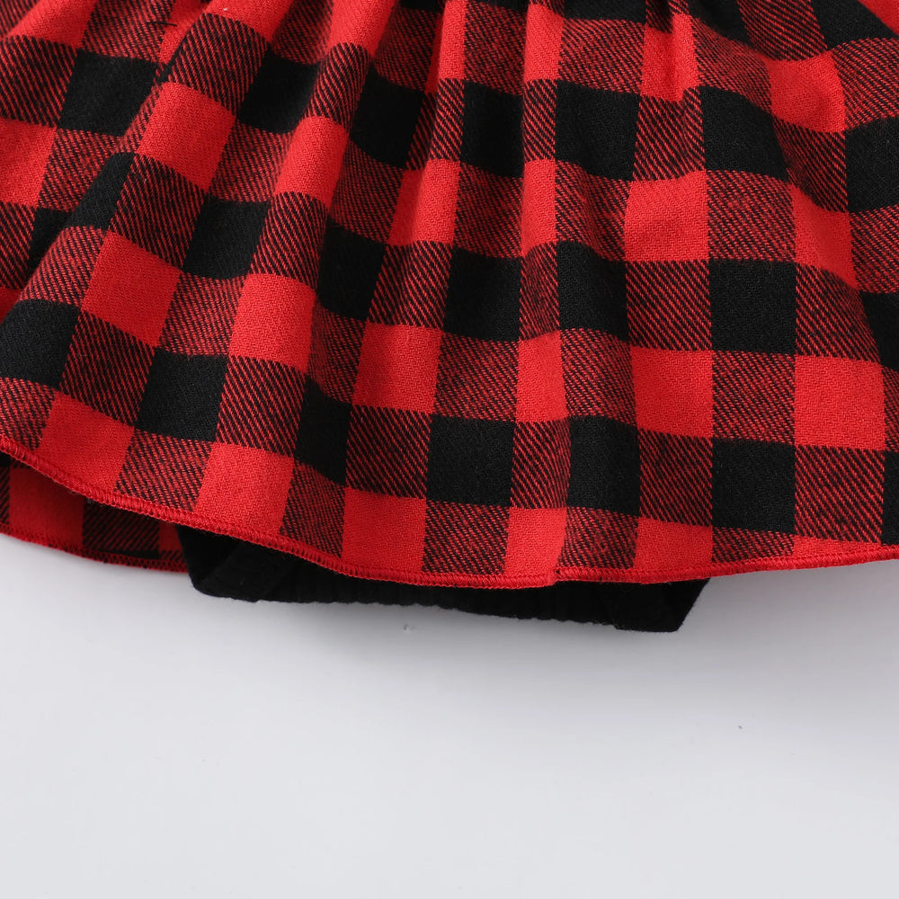 Baby Girls' Checkered Bow Dress with Headband | 0–18 Months | Braviixx