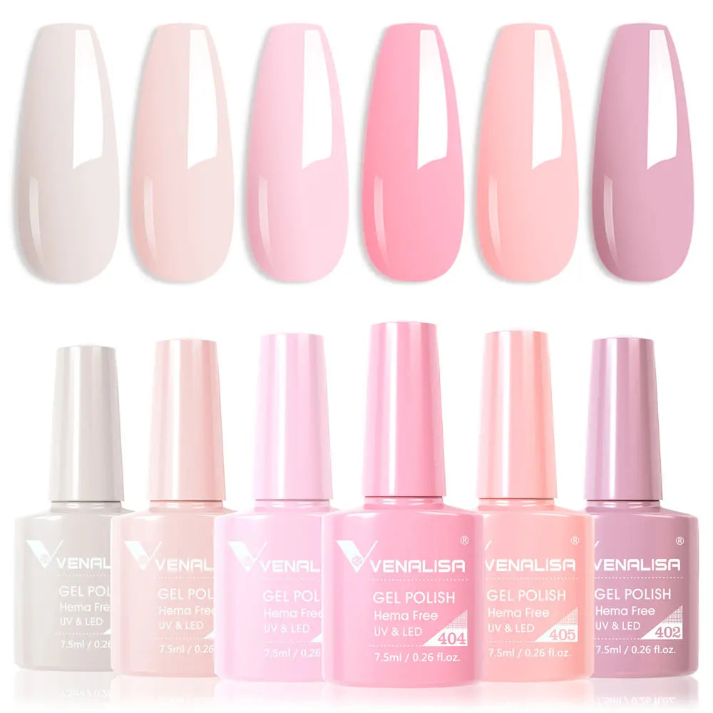 6-Piece UV/LED Gel Nail Polish Kit | 14 Color Sets | Braviixx