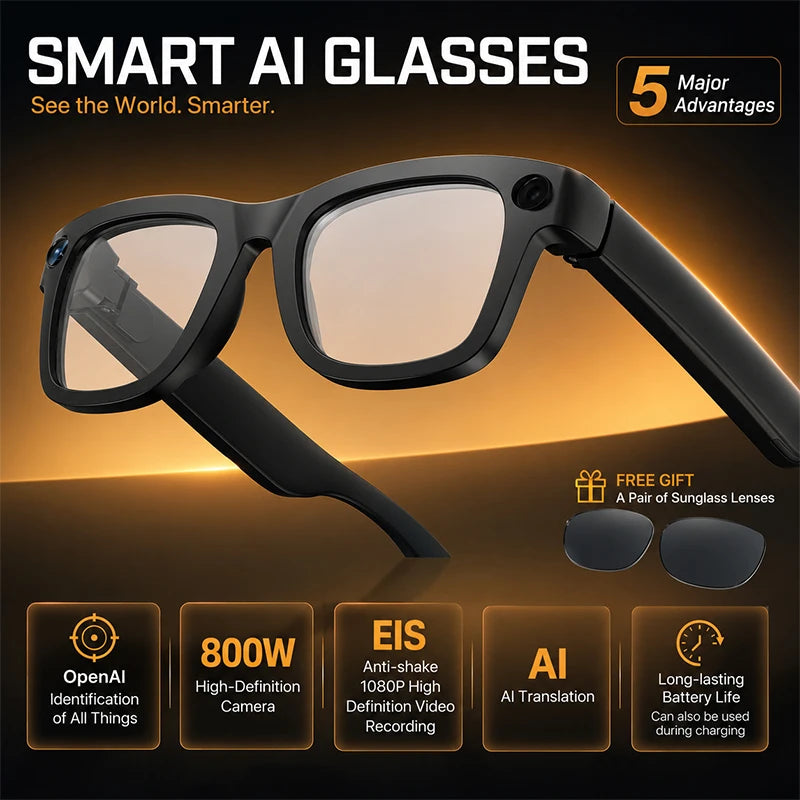 8MP AI Camera Smart Glasses with Bluetooth Calling | Braviixx