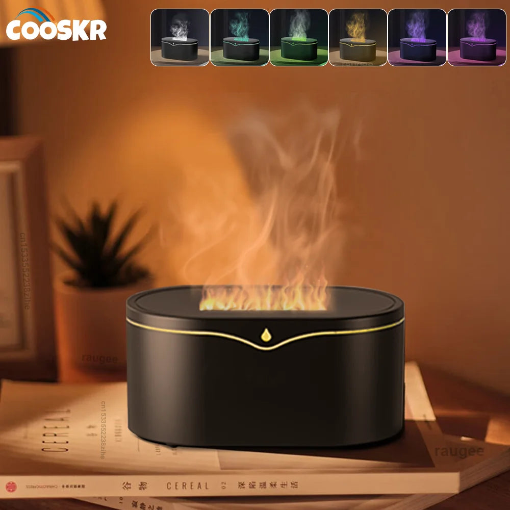 150 ml Flame-Effect USB Aroma Diffuser | 7-Colour LED Light | Braviixx
