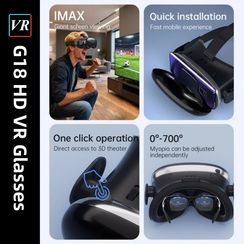 3D VR Headset for Smartphones | Virtual Reality Glasses with Bluetooth Gamepad | Braviixx