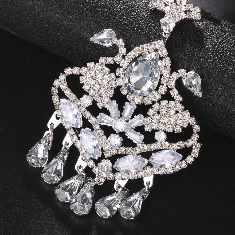 Rhinestone Maang Tikka | Teardrop Headpiece | Braviixx