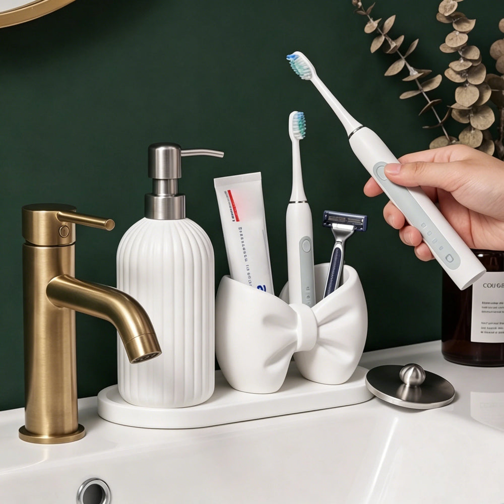 4-Piece Bathroom Counter Accessories Set | Braviixx