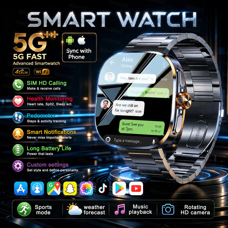 4G SIM Smartwatch | Rotating Camera, GPS & Wi-Fi | Braviixx