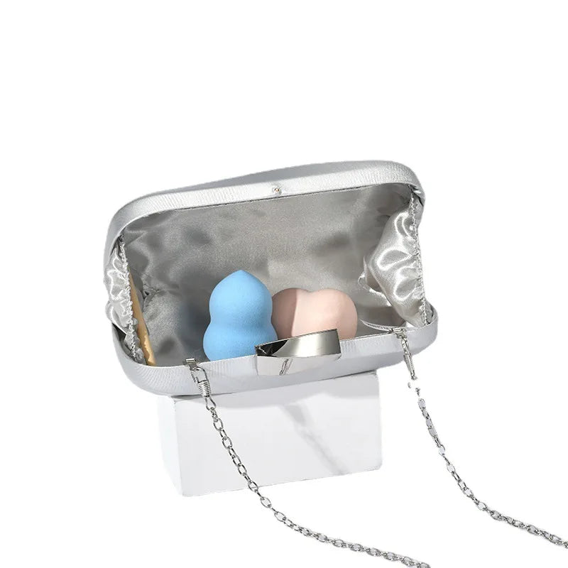 Wave-Detail Evening Clutch | Chain Shoulder Bag | Braviixx