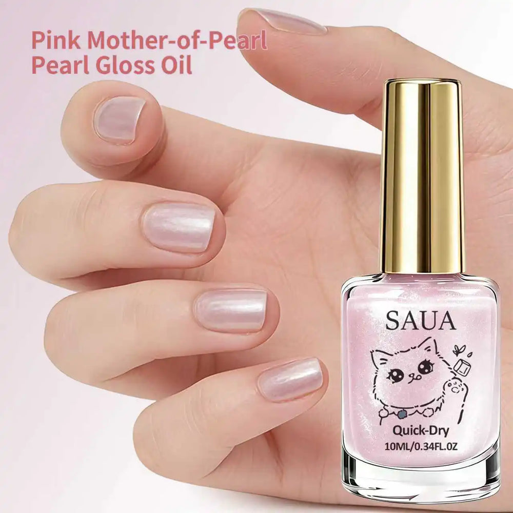 10ml Pink Pearlescent Nail Polish | Quick-Dry Air-Dry Formula | Braviixx