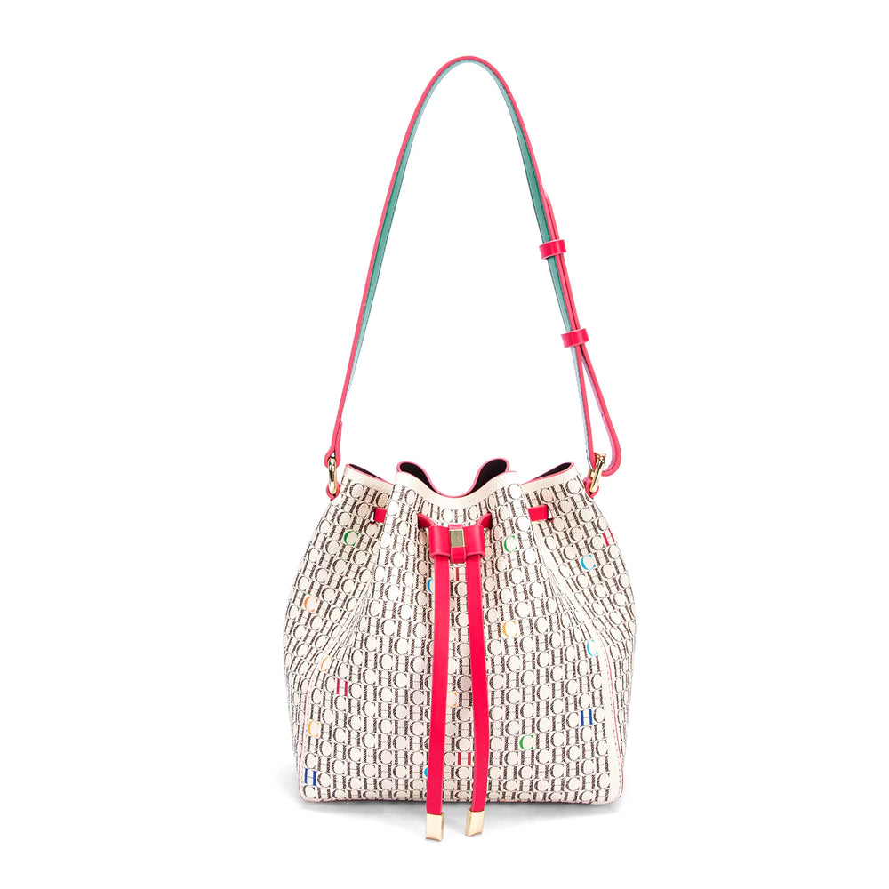 Women's Drawstring Bucket Bag | Letter Print & Shoulder Strap | Braviixx