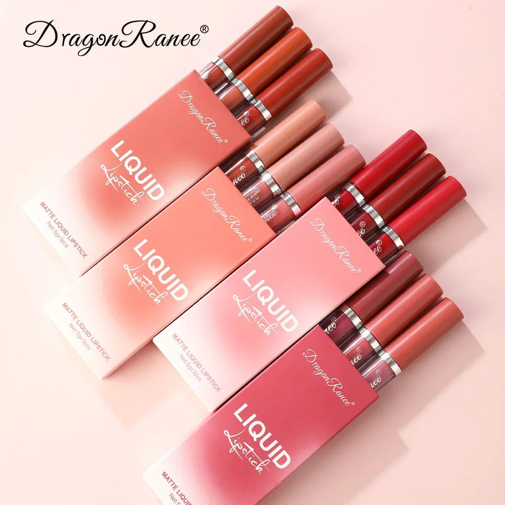 3-Piece Matte Liquid Lipstick Set | A-D Shade Collections | Braviixx