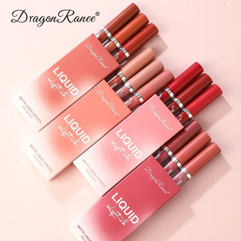 3-Piece Matte Liquid Lipstick Set | A-D Shade Collections | Braviixx