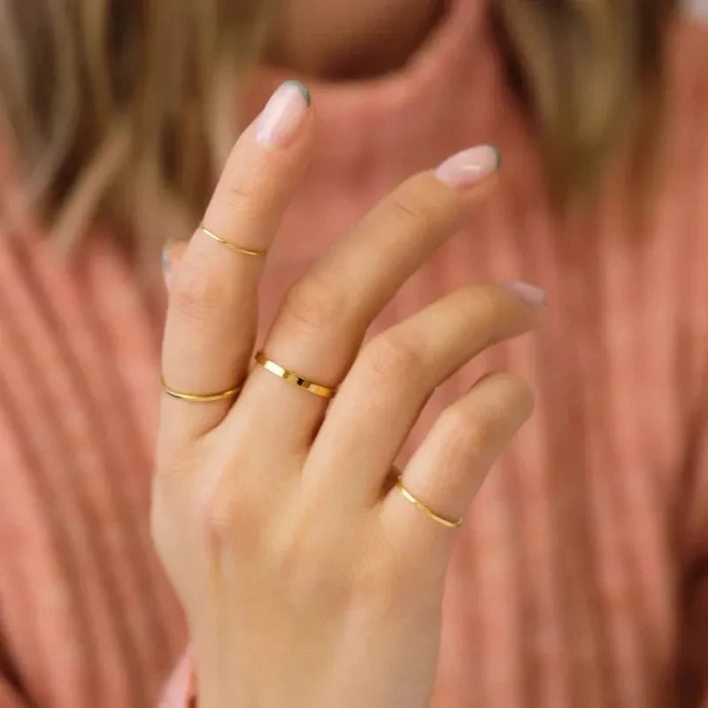 VQYSKO Mixed Coloured Stackable Rings For Women Dainty Stackable Rings Boho Style Jewellery Everyday Rings