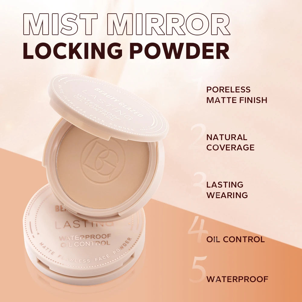 Oil Control Matte Pressed Face Powder | Long Lasting Flawless Setting Powder with Mirror | Braviixx