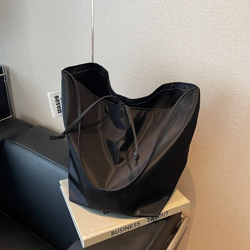 Slouchy Nylon Tote Bag | Open Top & Minimalist Design | Braviixx