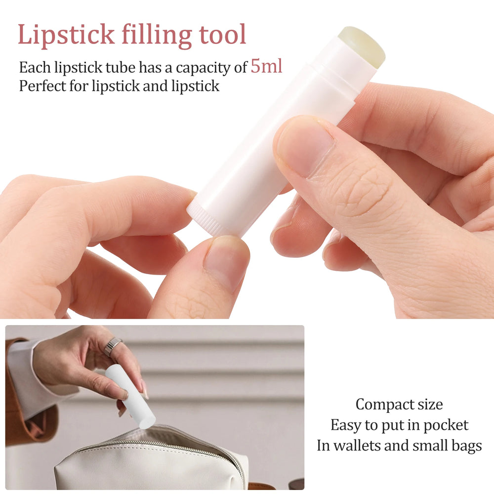 50-Piece Twist-Up Lip Balm Tube Kit | Filling Tray & Spatula | Braviixx