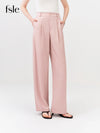FSLE 2026 Summer Women's High Waist Wide Leg Tailored Trousers Elasticized Back Waist for Office Commute and Daily Wear