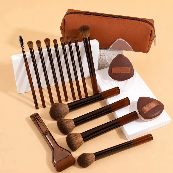 Makeup Brush Set | 13–22 Piece Options with Bag & Sponges | Braviixx