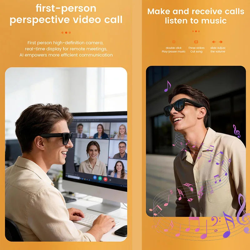 800W AI Camera Smart Glasses with Translation & Bluetooth Audio | Braviixx